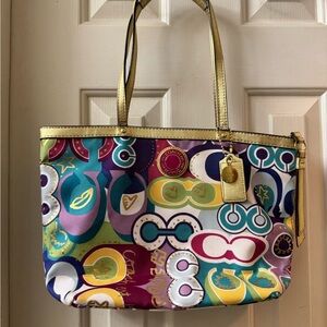 Coach Colorful Patterned Tote Bag